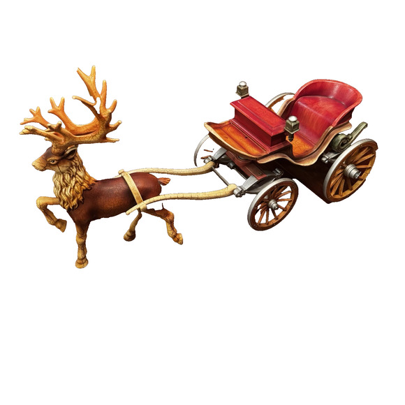 Vintage Department 56 Reindeer Drawn Carriage XL Christmas Decor Centerpiece - Picture 1 of 16